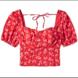 Abercrombie & Fitch Floral Smocked Top